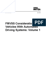 FMVSS Vehicles With Automated Driving Systems