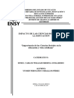 La Importancia de Las Ciencias Sociales en La Educación y en La Vida Cotidiana