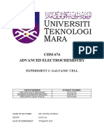 Lab Report CHM674 Experiment 1 - Galvanic Cell