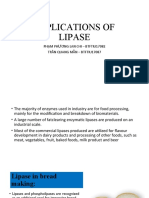 Applications Of Lipase: Phạm Phương Lan Chi - Btftiu17082 Trần Quang Mẫn - Btftiu17087