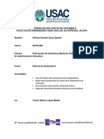 Actividades Del Historia de Guatemala II 1 Clase PDF