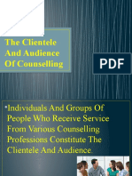 The Clientele and Audience of Counselling