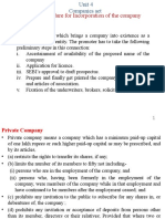 Steps and Procedure For Incorporation of The Company