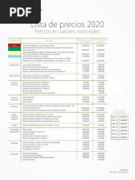 Lista Precios Tradicional Cartagena 2020 Baja