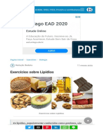 Lista de Exercícios Sobre LIPÍDIOS Com GABARITO