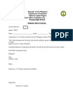 Republic of The Philippines Department of Education National Capital Region Schools Division Office of Marikina City