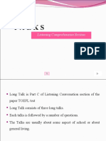 Talks: Listening Comprehension Section