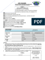 Apec Engineer: Form 1: Applicant'S Checklist