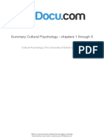 Summary Cultural Psychology Chapters 1 Through 5