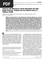 Same-Sex and Different-Sex Parent Households and Child Health Outcomes: Findings From The National Survey of Children 'S Health