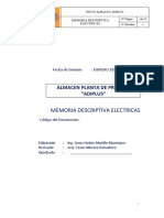 Memoria Descriptiva y Especificación Tecnica - Electrica