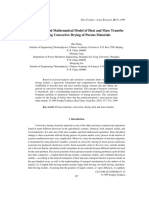 Mechanism and Mathematical Model of Heat and Mass Transfer During Convective Drying of Porous Materials