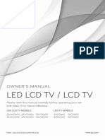 Led LCD TV LCD TV: Owner'S Manual