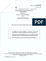 CSEC Biology January 2007 P3