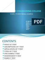 Easwari Engineering College: Topic: T-Test Small Sample