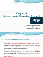 Chapter - 1 Introduction To Operations Research: Wasihun Tiku (PHD, Mba) Department of Management Debre Markos University