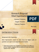 Research Proposal Khul Supermarket: Amanuel Wubshet Dagim Desalen Samson Damtew MR - Guta