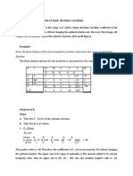 Range For The Coefficients of Basic Decision Variables