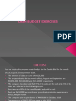 Cash Budget Exercises