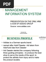 Management Information System: Presentation On The CRM, HRM & SCM of Adidas Group