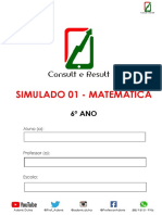 Simulado 01 - Matemática - 6º Ano - (Blog Do Prof. Adonis)