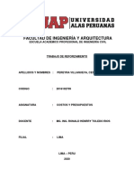 Trabajo de Reforzamiento - Costos y Presupuestos