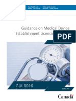 Guidance On Medical Device Establishment Licensing MDEL