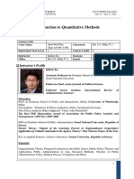 Introduction To Quantitative Methods: Instructor's Profile