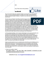 Why I Hate Facebook: Magbuhos, Andrea Shariz D. S11-08 Directions: Read The Essay. Then Answer The Questions