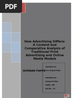 How Advertising Differs: A Content and Comparative Analysis of Traditional Print Advertising and Online Media Models