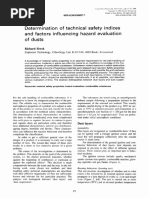 Determination of Technical Safety Indices and Factors Influencing Hazard Evaluation of Dusts