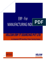 ERP - For Manufacturing Industry: Velcom Erp It Sourcing PVT LTD