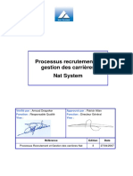 Processus Recrutement Et Gestion Des Carrières Nat System PDF