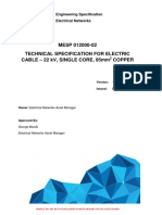 MESP 012000-02 Technical Specification For Electric Cable - 22 KV, SINGLE CORE, 95mm Copper