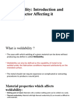 Weldability: Introduction and Factor Affecting It