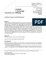 Waste Tires Pyrolysis Oil As A Source of Energy: Methods For Refining