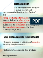 Bioavailability: Drug Product Performance