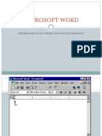 Microsoft Word: Information and Communication Technology