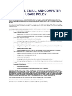 Internet, E-Mail, and Computer Usage Policy