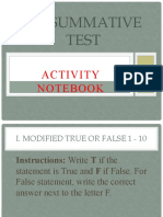 2 Summative Test: Activity Notebook