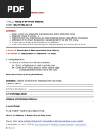 Grade 12 - Media and Information Literacy First Quarter/First Grading