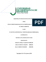 Ensayo Responsabilidad Social Empresarial y El Medio Ambiente