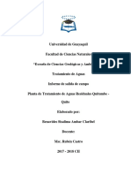 Informe Planta de Tratamiento de Aguas Quitumbe