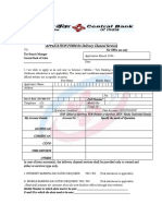 APPLICATION FORM For Delivery Channel Services