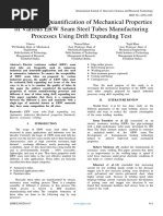 Analysis and Quantification of Mechanical Properties of Various ERW Seam Steel Tubes Manufacturing Processes Using Drift Expanding Test