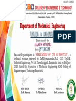 Certificate For E ARUN KUMAR For - Feedback Form For - APPLICAT...