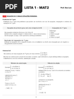 LISTA 1 - EQUACAO DO 1o GRAU E SITUACOES PROBLEMA (STK)