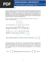 Module 1 Determinants:: F (A) K, Where A