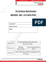 MODEL NO.:V315H3-PE2: TFT LCD Tentative Specification