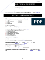 (Prevpreg) : Less Than 24 Weeks Questionnaire